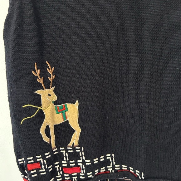 FAST SHIPPING VTG DSN Originals Studio Joy Reindeer Beaded Christmas  Vest - Picture 7 of 10